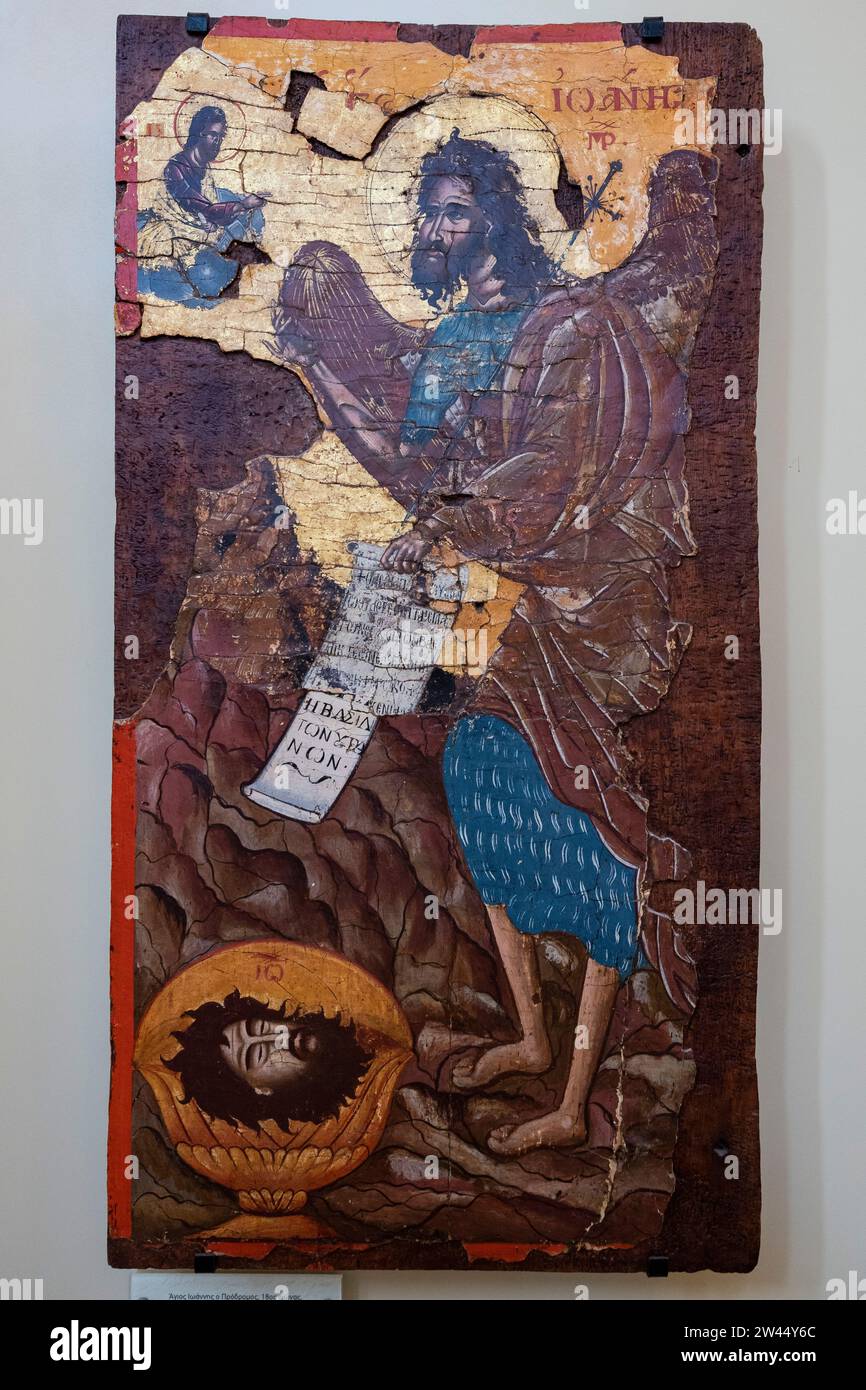 Ikonen aus dem 15. Und 16. Jahrhundert ausgestellt in der Kirche unserer Lieben Frau von der Burg aus dem 11. Jahrhundert, Stockfoto