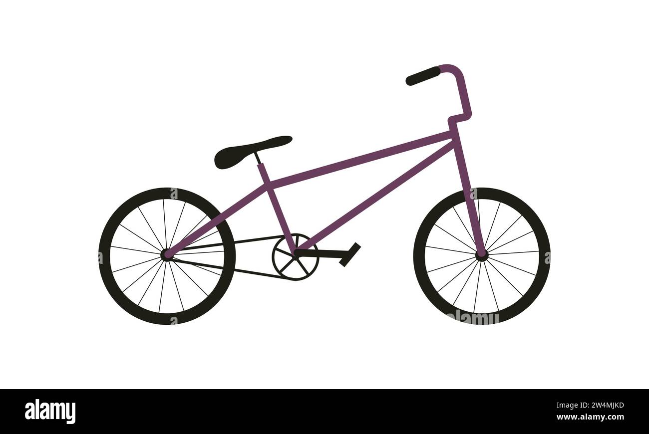 BMX Fahrrad flacher Vektor für Teenagesport Aktivität isoliert auf weißem Hintergrund Stock Vektor