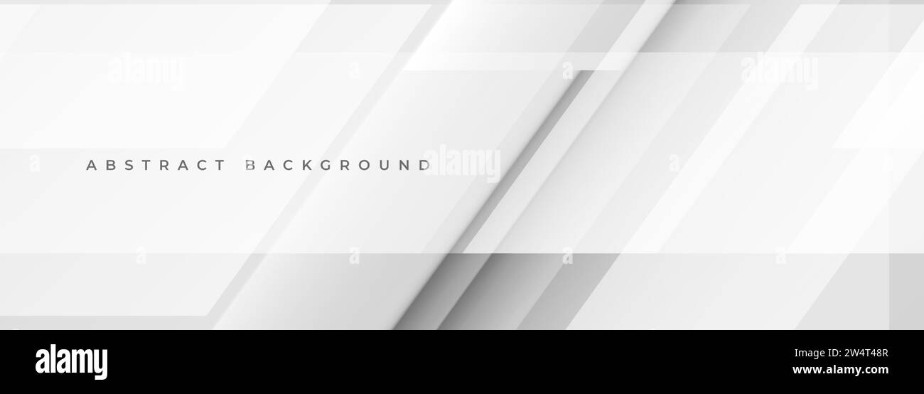Weißes abstraktes Design mit moderner Technologie. Breiter geometrischer abstrakter 3D-Hintergrund. Weiße und graue Vektorillustration Stock Vektor
