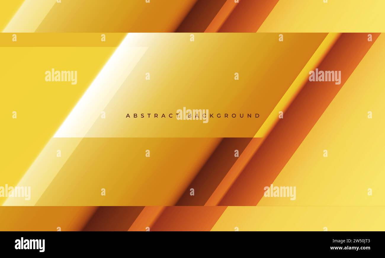 Abstrakter gelber und oranger moderner Hintergrund. Technologie-3D-Hintergrund mit diagonalen geometrischen Formen. Vektorabbildung Stock Vektor