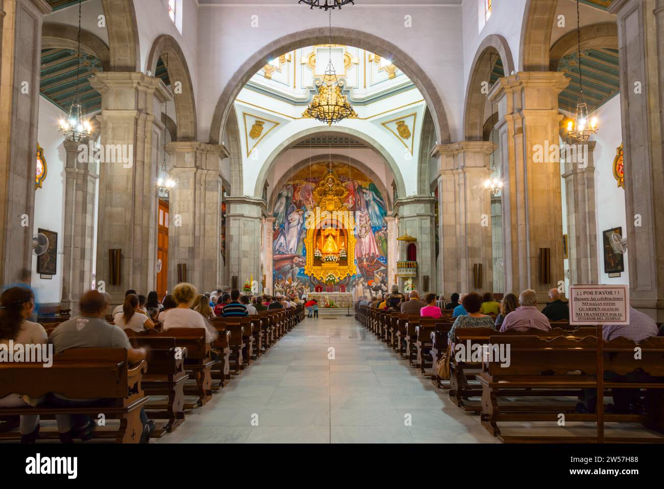 Marienstatue, Virgen de Canelaria, Schutzpatronin des Kanarischen Archipels, Basilica de Nuestra Senora de la Candelaria Stockfoto