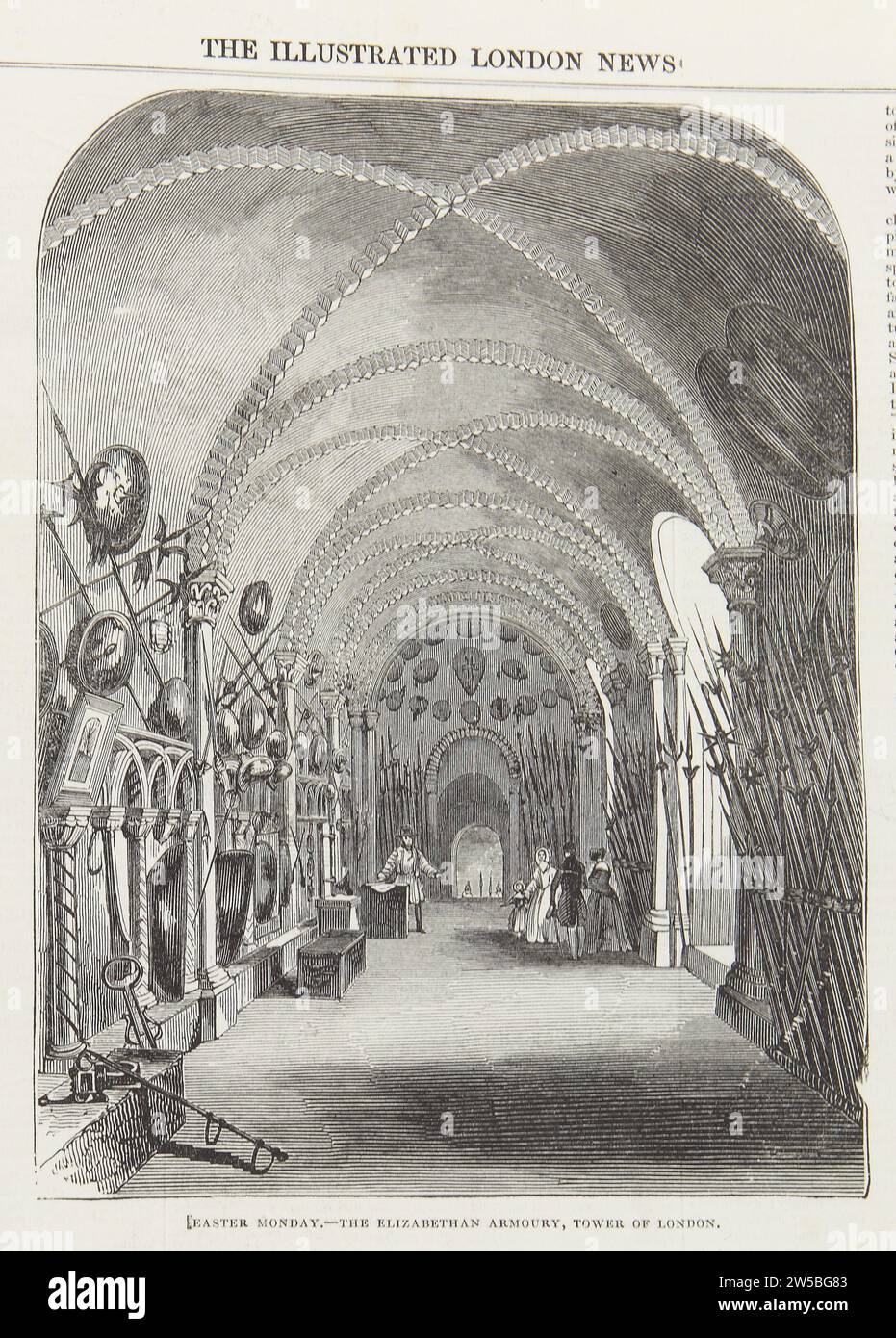 Ostermontag: Die elisabethanische Waffenkammer im Tower of London Stockfoto