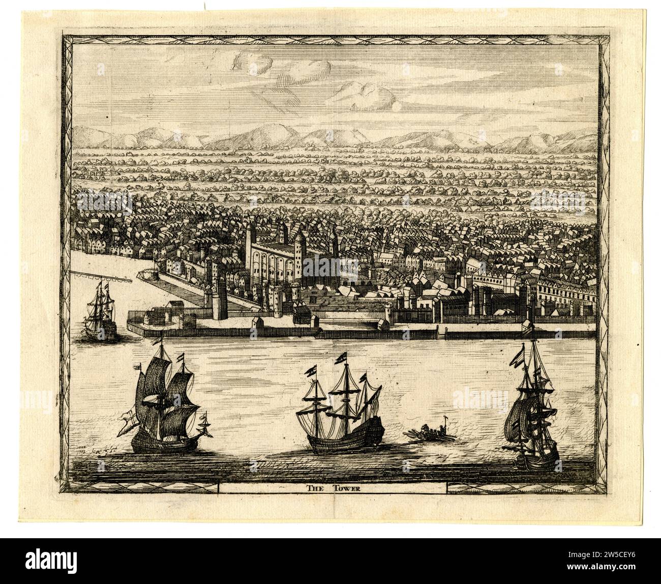 Druck mit dem Titel "The Tower", Ende des 18. Jahrhunderts, Großbritannien Stockfoto