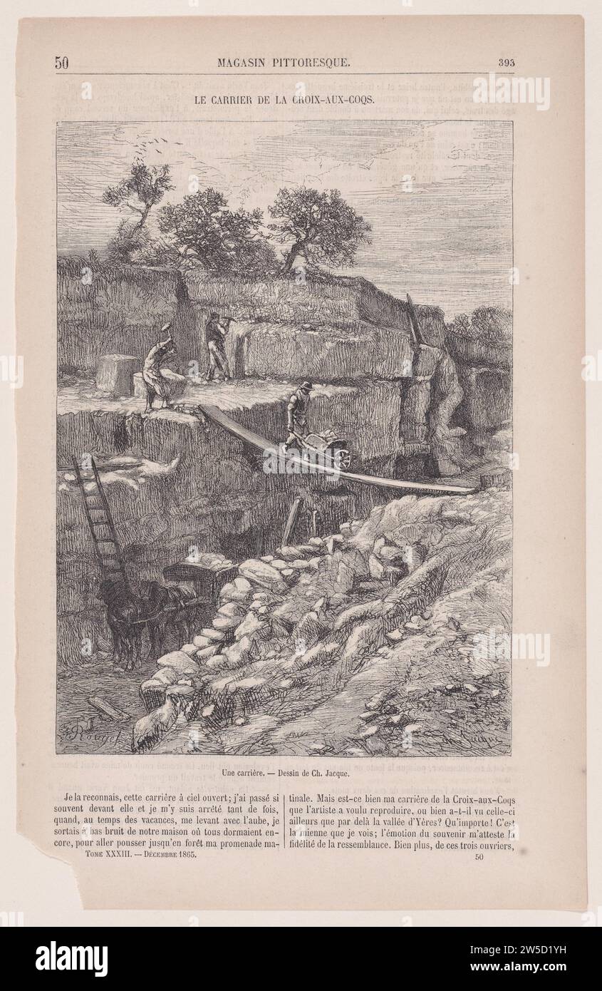 Une carriere; aus Magasin Pittoresque 1934 von Francois Rouget Stockfoto