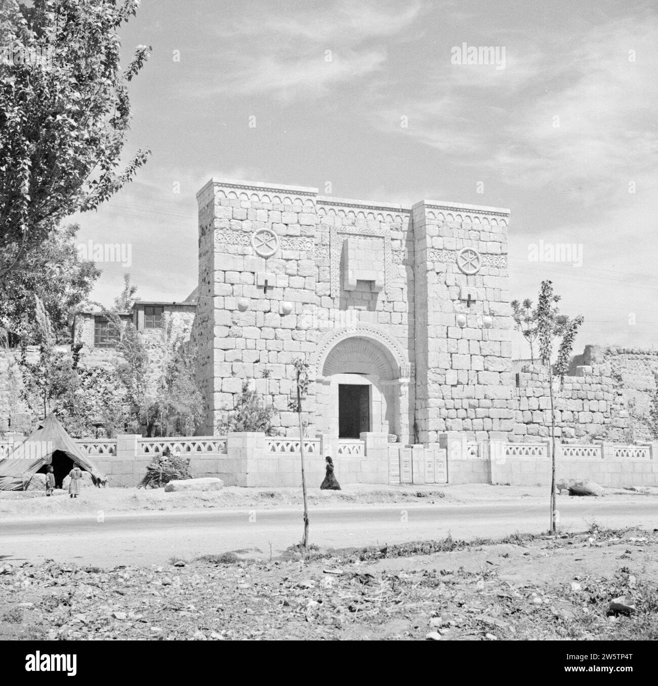 Tor 'Bab Kisan' eines der Stadttore in der Stadtmauer ca. 1950-1955 Stockfoto