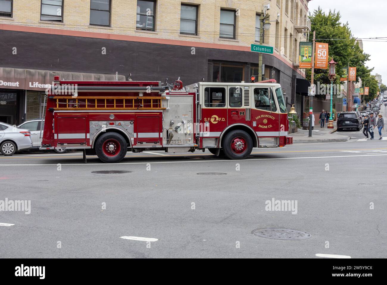 San Francisco Fire Engine Vehicle Truck, 24. Juni 2023 Stockfoto
