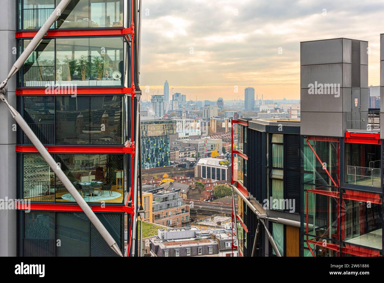 Sehenswürdigkeiten im Zentrum von London vom Blavatnik Building aus, Aussichtsebene im Tate Modern Stockfoto