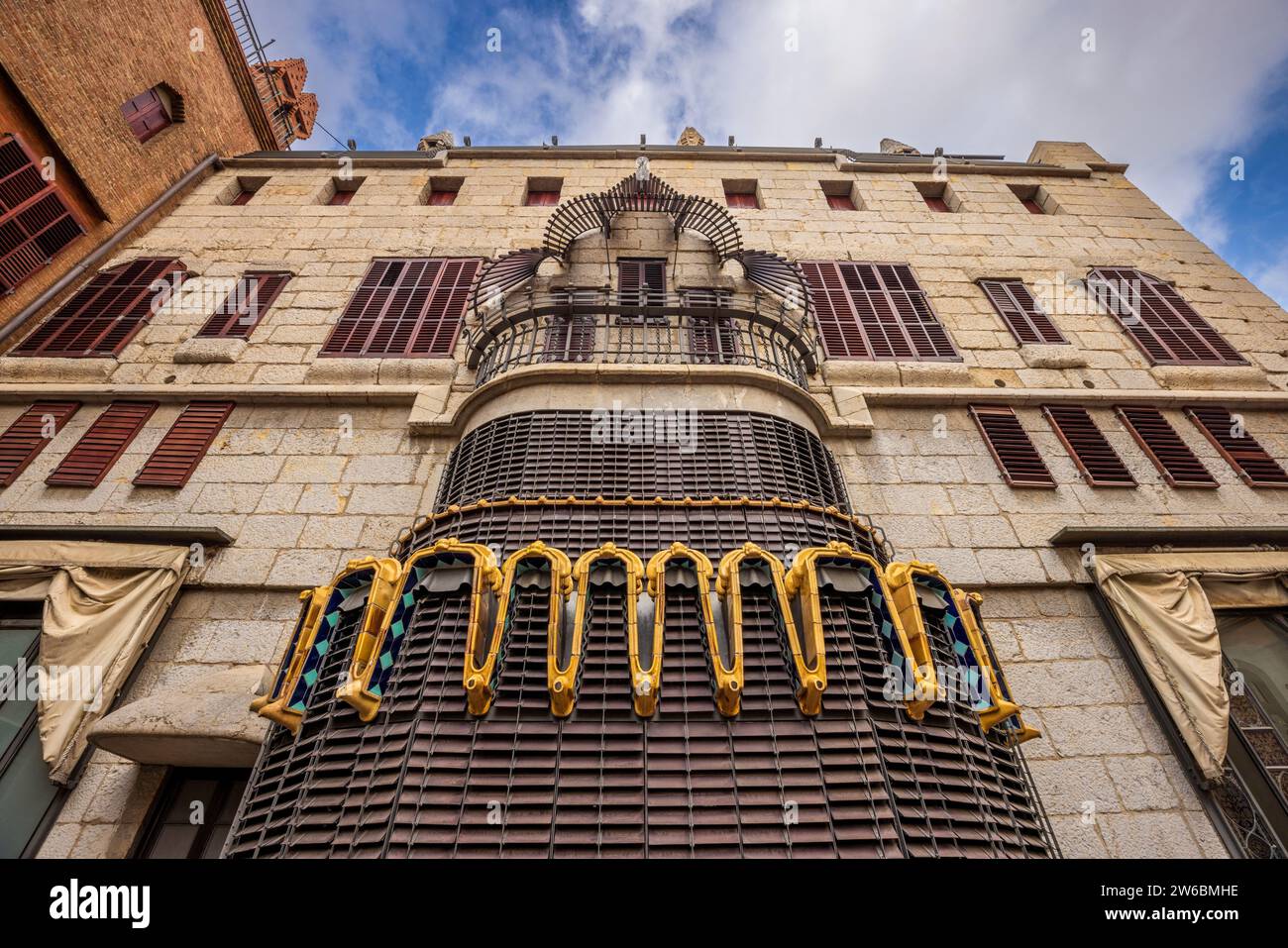 Das Äußere des Palau Güell, Barcelona, Spanien Stockfoto