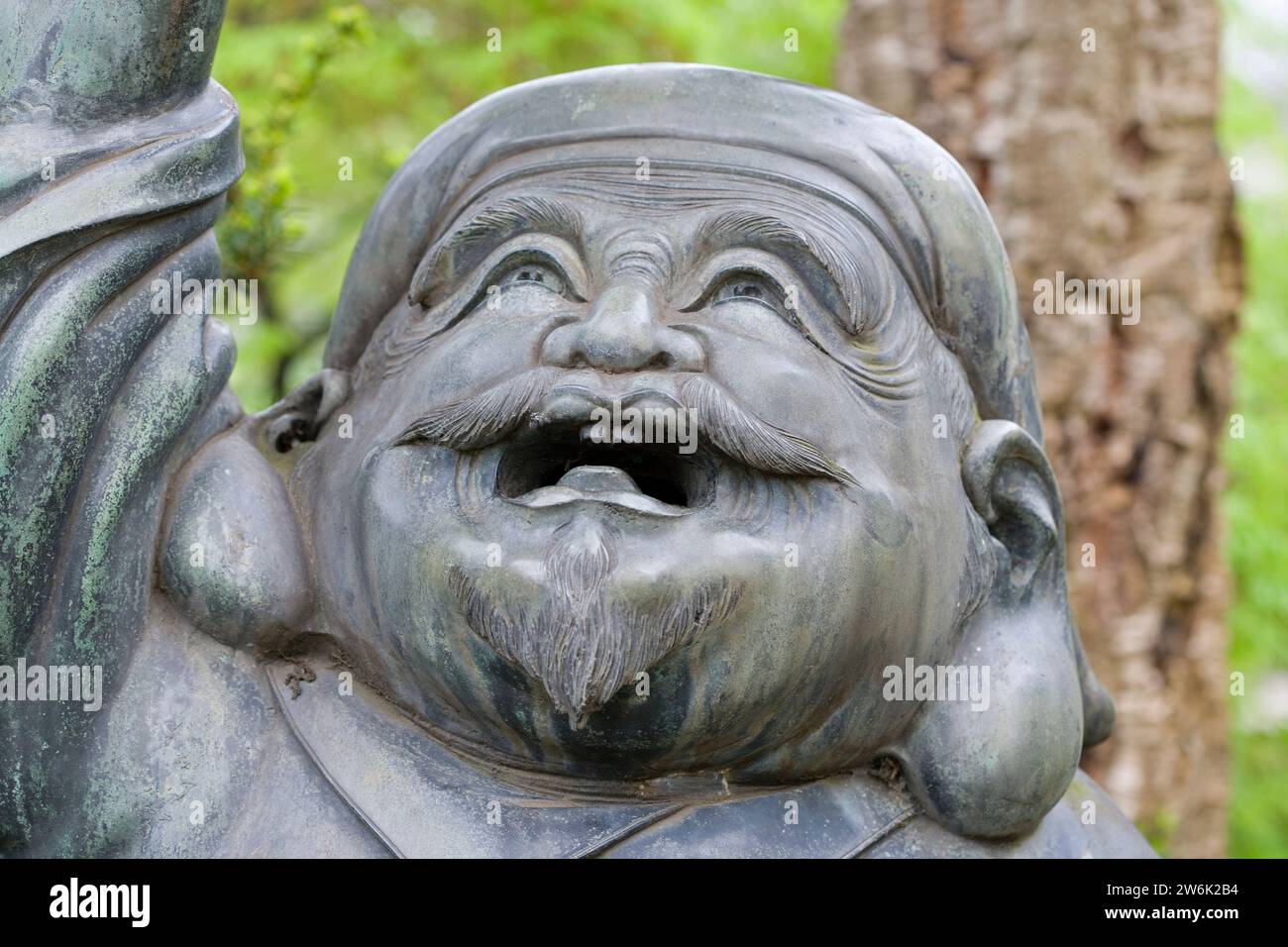 Statue im Japanischen Garten, Leverkusen, Nordrhein-Westfalen, Deutschland, Europa Stockfoto