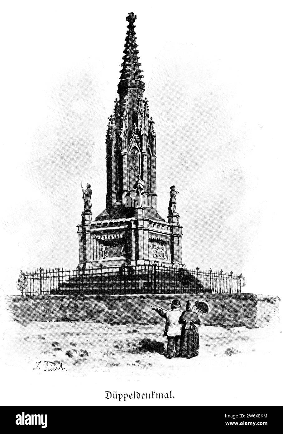 Das Düppel-Denkmal zur Erinnerung an die Schlacht von 1864 bei den Düppeler Schanzen, Schleswig-Holstein, Norddeutschland, Europa Stockfoto