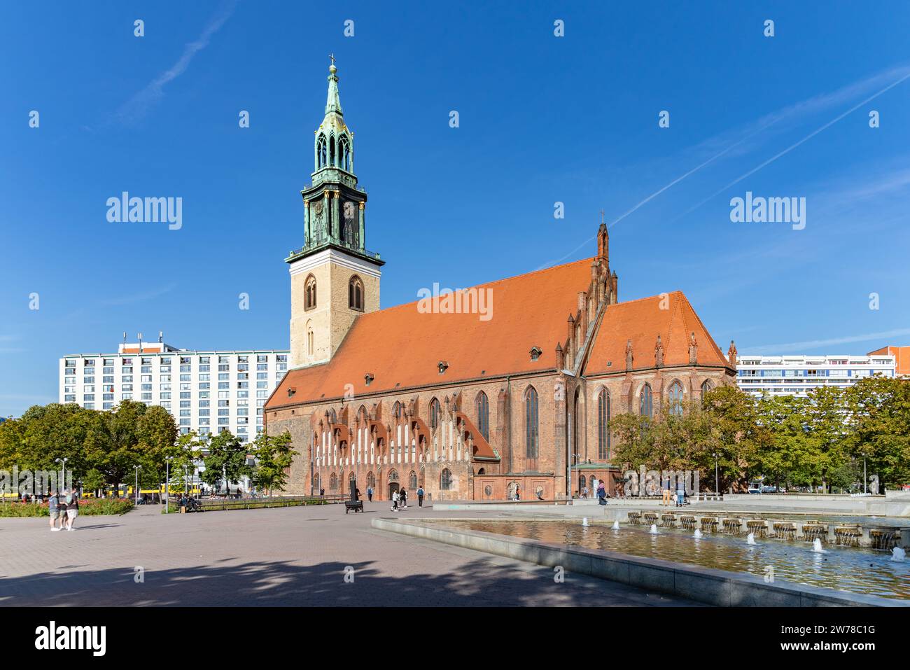 Ein Bild von der St. Marienkirche in Berlin. Stockfoto