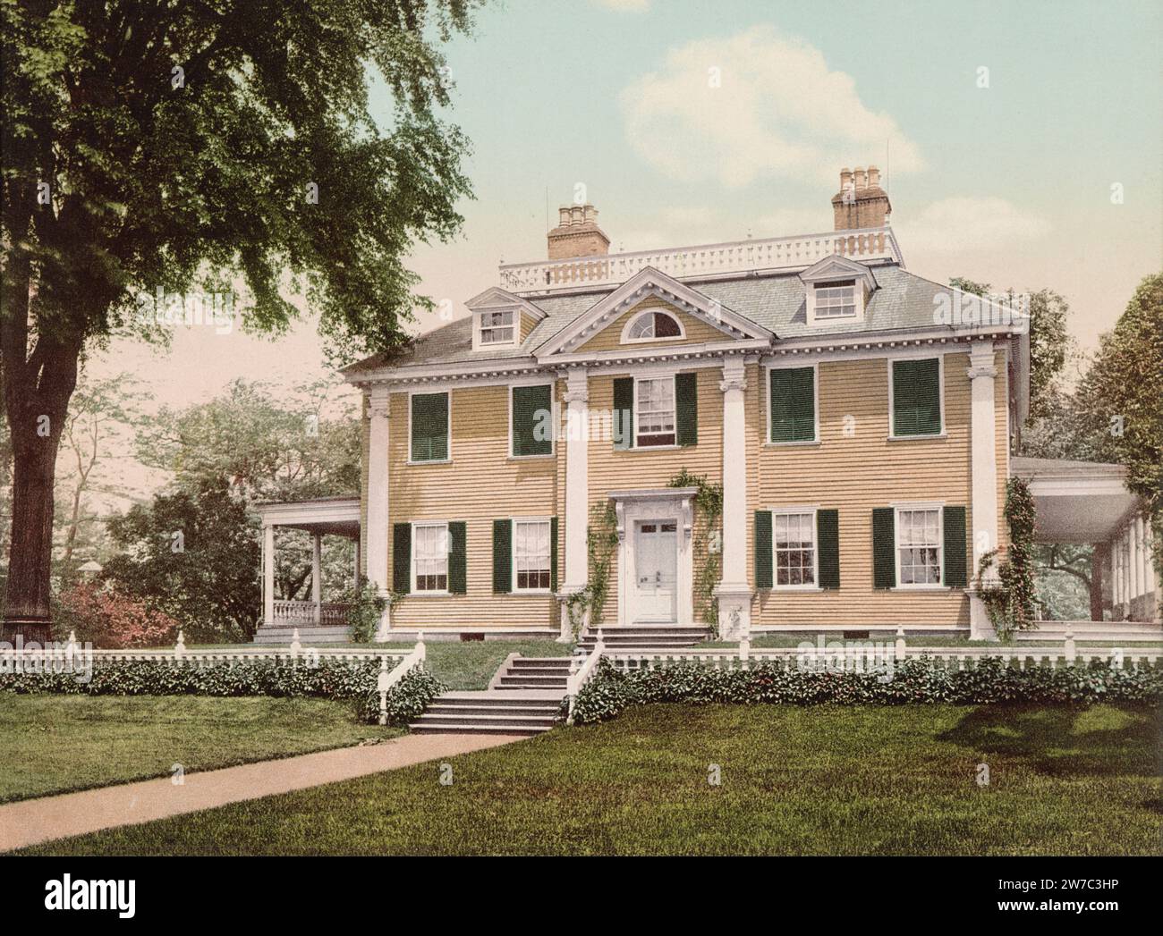 Longfellow House, Cambridge, Middlesex County, Massachusetts 1900. Stockfoto