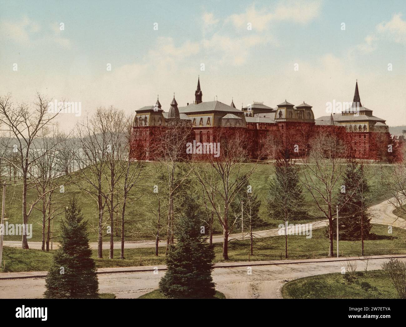 Das Hauptgebäude, Wellesley College, Wellesley, Norfolk County, Massachusetts 1901. Stockfoto