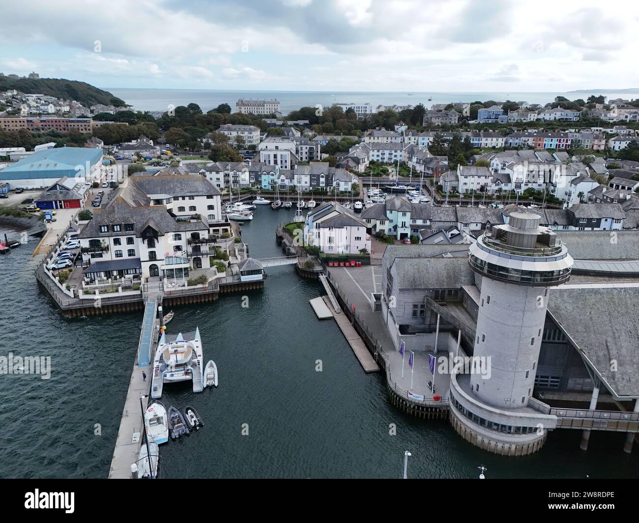 National Maritime Museum Falmouth Cornwall Drohne, Luftfahrt Stockfoto