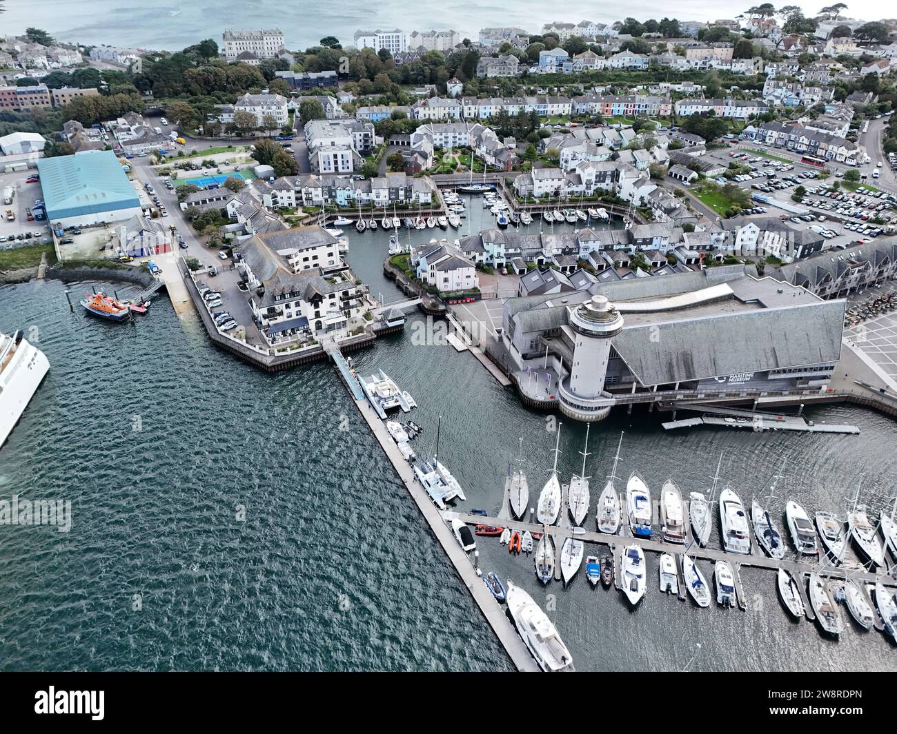 National Maritime Museum Cornwall Drohne, Luft, Blick aus der Luft Stockfoto