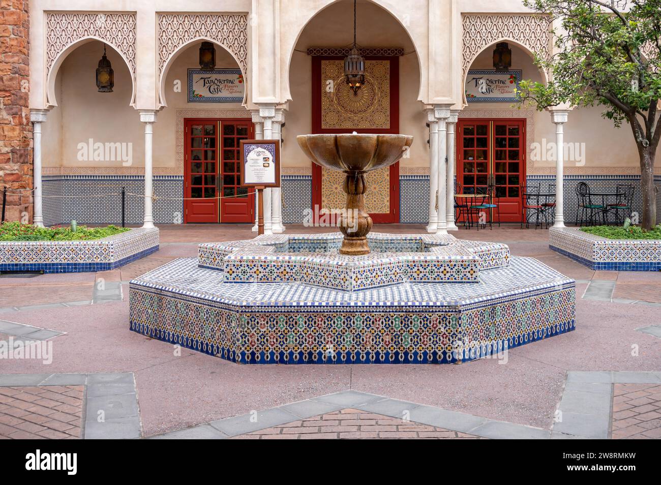 Detail der Pavillons im Epcot Center in Disney World, Florida. Stockfoto