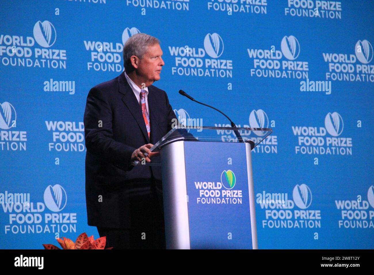 World Food Prize Foundation Norman L. Borlaug International Dialogue fand am 24. Oktober 2023 12 im Iowa Events Center in des Moines, Iowa, statt. Stockfoto