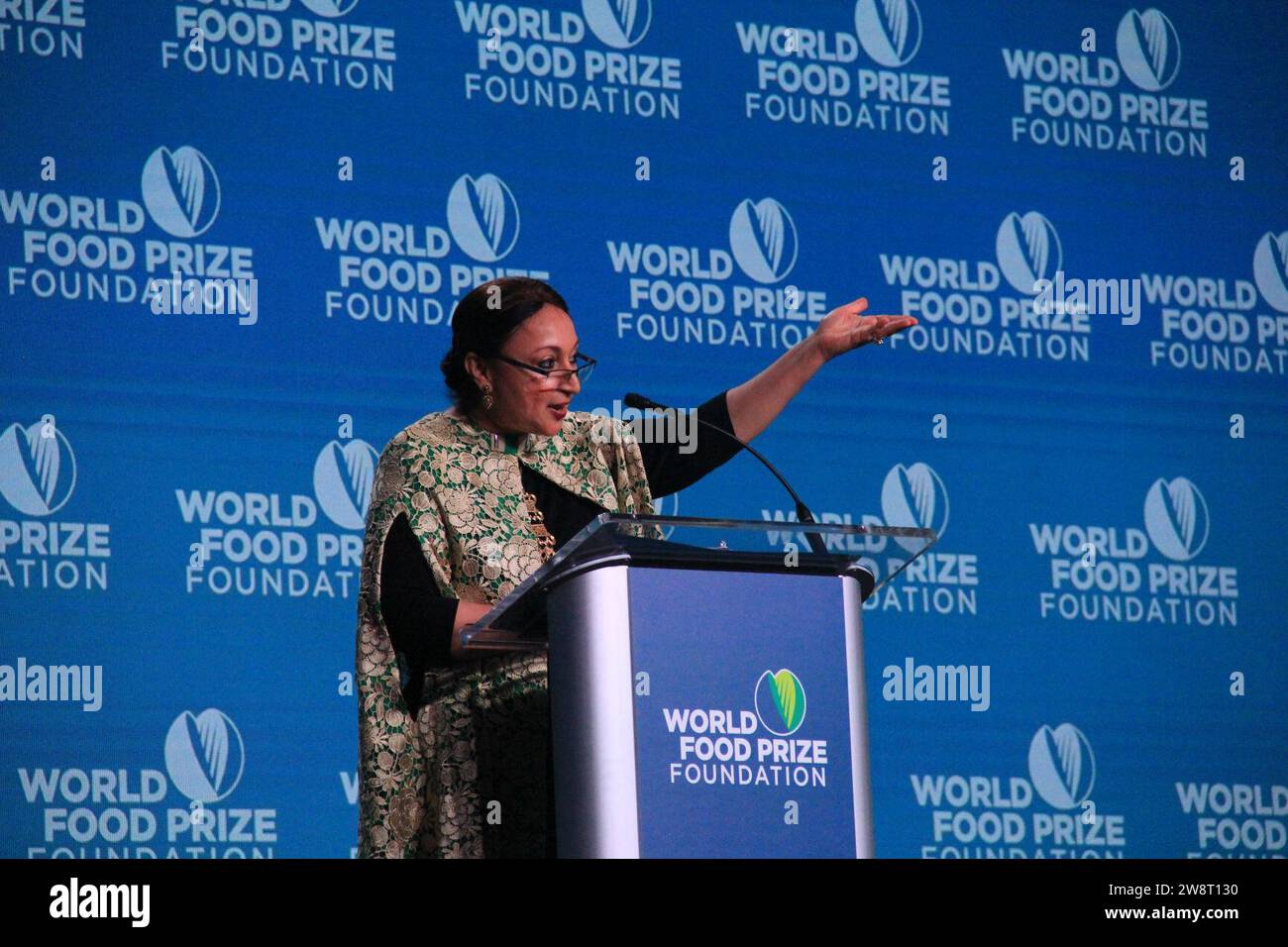 World Food Prize Foundation Norman L. Borlaug International Dialogue fand am 24. Oktober 2023 im Iowa Events Center in des Moines, Iowa, statt. Stockfoto