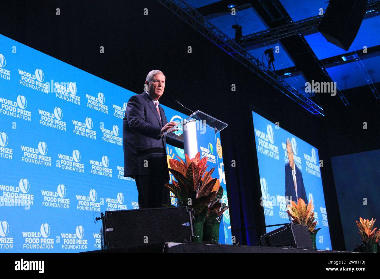 World Food Prize Foundation Norman L. Borlaug International Dialogue fand am 24. Oktober 2023 im Iowa Events Center in des Moines, Iowa, statt. Stockfoto