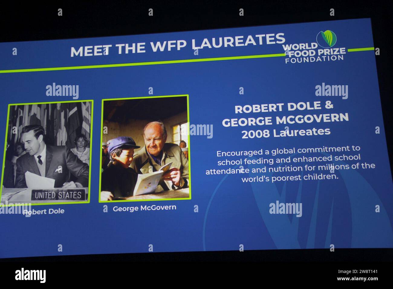 World Food Prize Foundation Norman L. Borlaug International Dialogue fand am 24. Oktober 2023 im Iowa Events Center in des Moines, Iowa, statt. Stockfoto