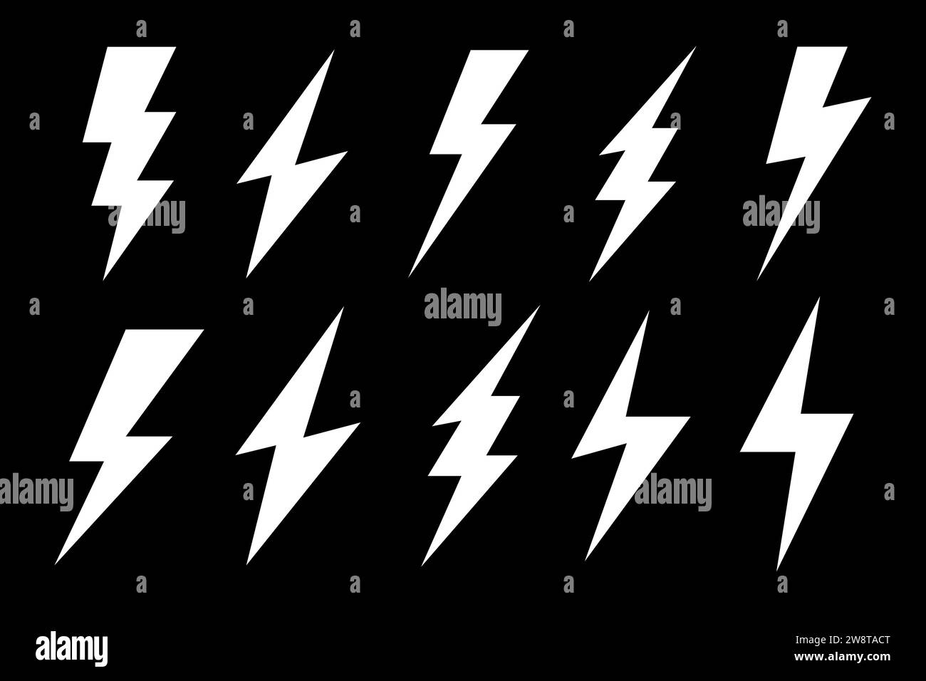 Elektrizitätssymbol, Blitzschlag, Energie, Elektrizitätssymbol. Stock Vektor
