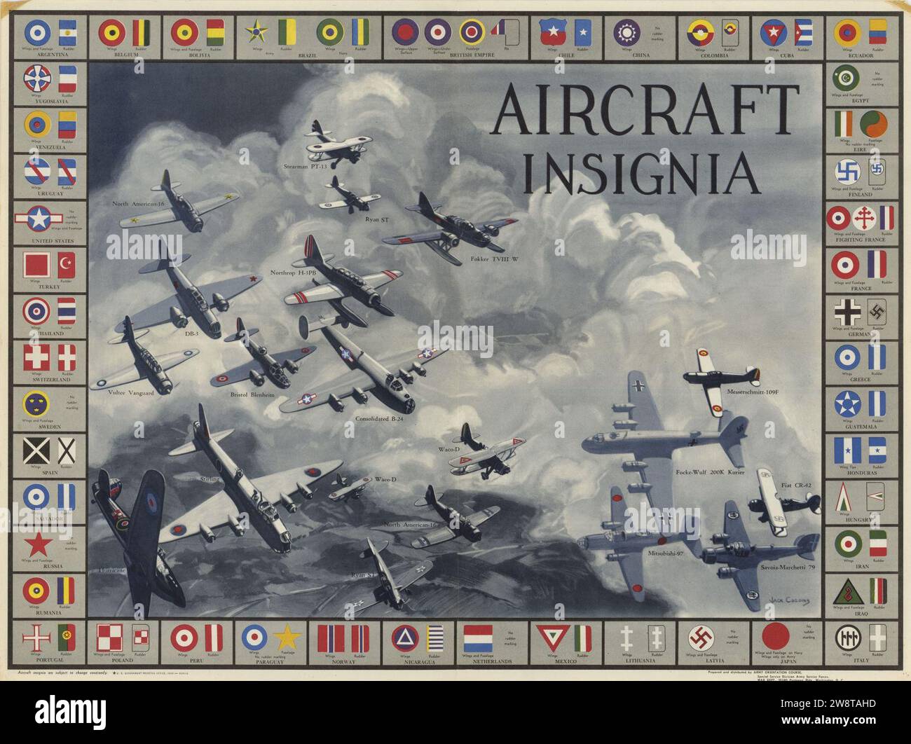 WW2 Aircraft Insignia Newsmap Band 2 No. 22 20.09.2011 National Archives der US-Regierung 1943 Stockfoto