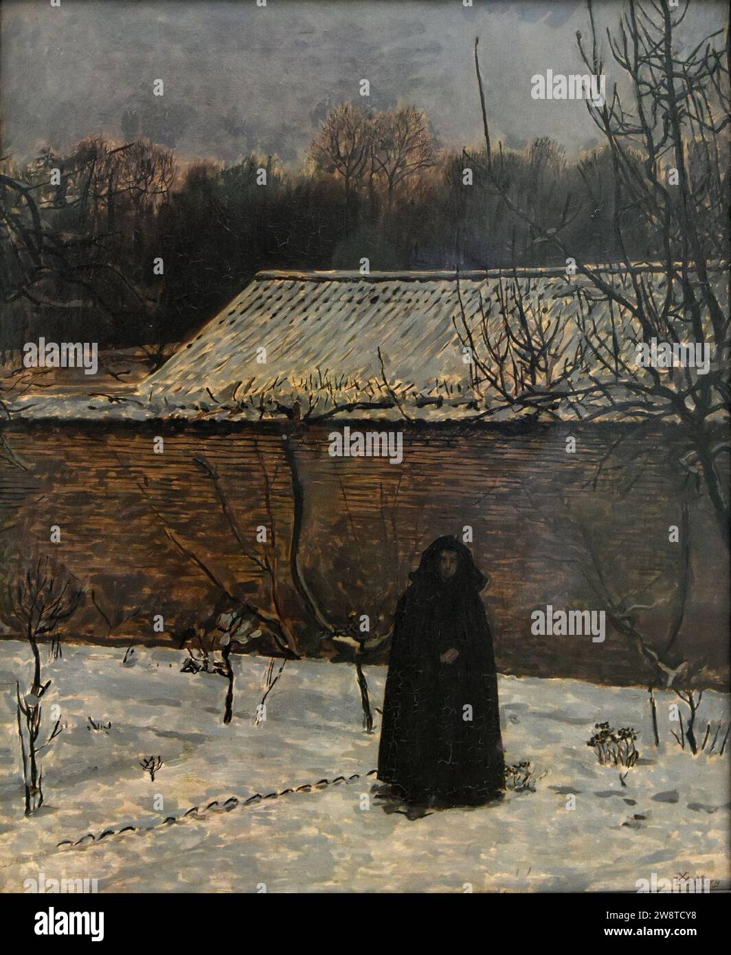 Xavier Mellery (1845-1921) Winterdag Stockfoto