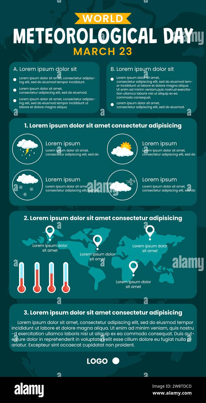 Meteorologischer Tag Infografik Flat Cartoon Hand Gezeichnete Vorlagen Hintergrund Illustration Stock Vektor