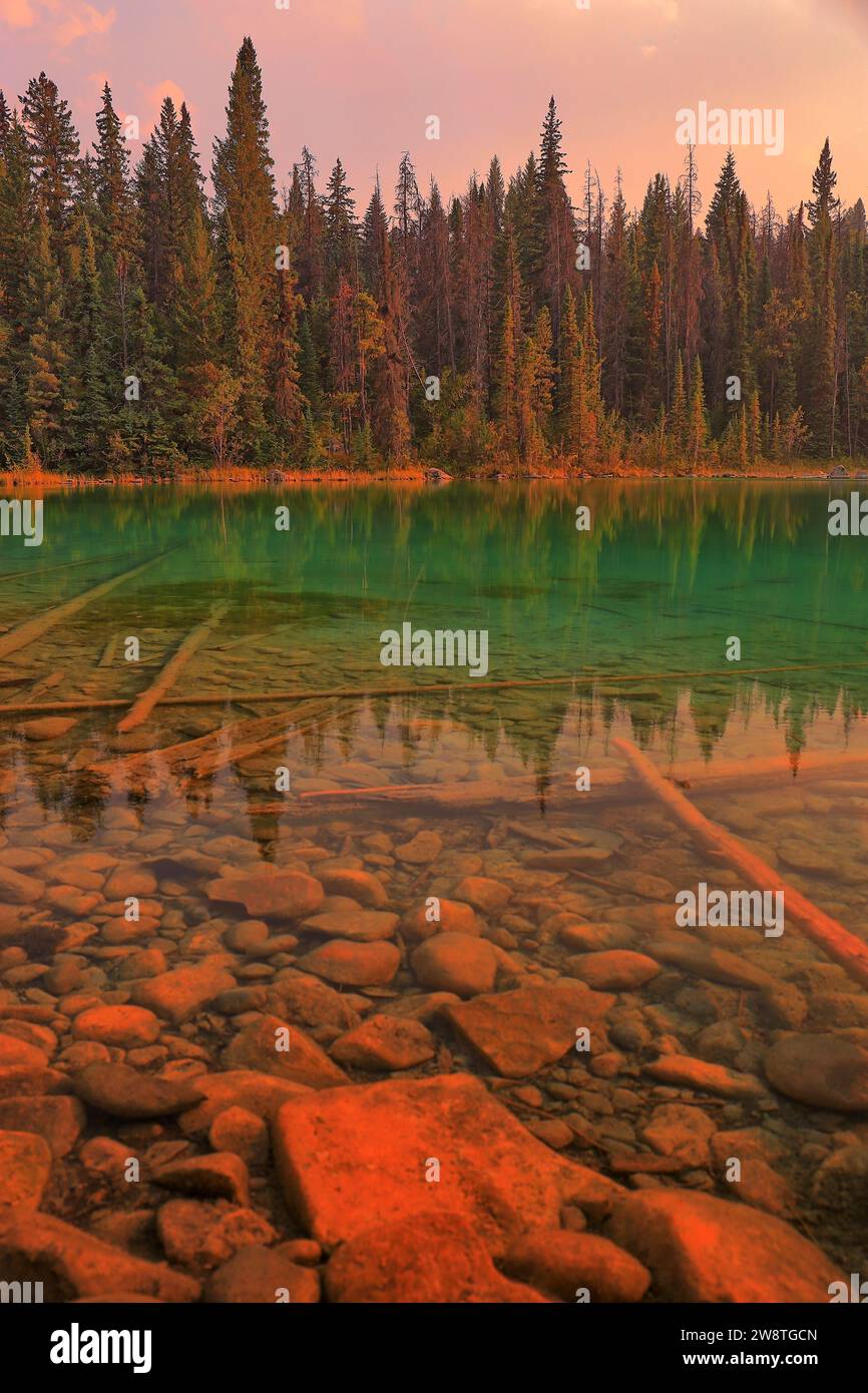 Das Tal der fünf Seen sollte auf der Everybody Jasper To Do Liste stehen. Stockfoto