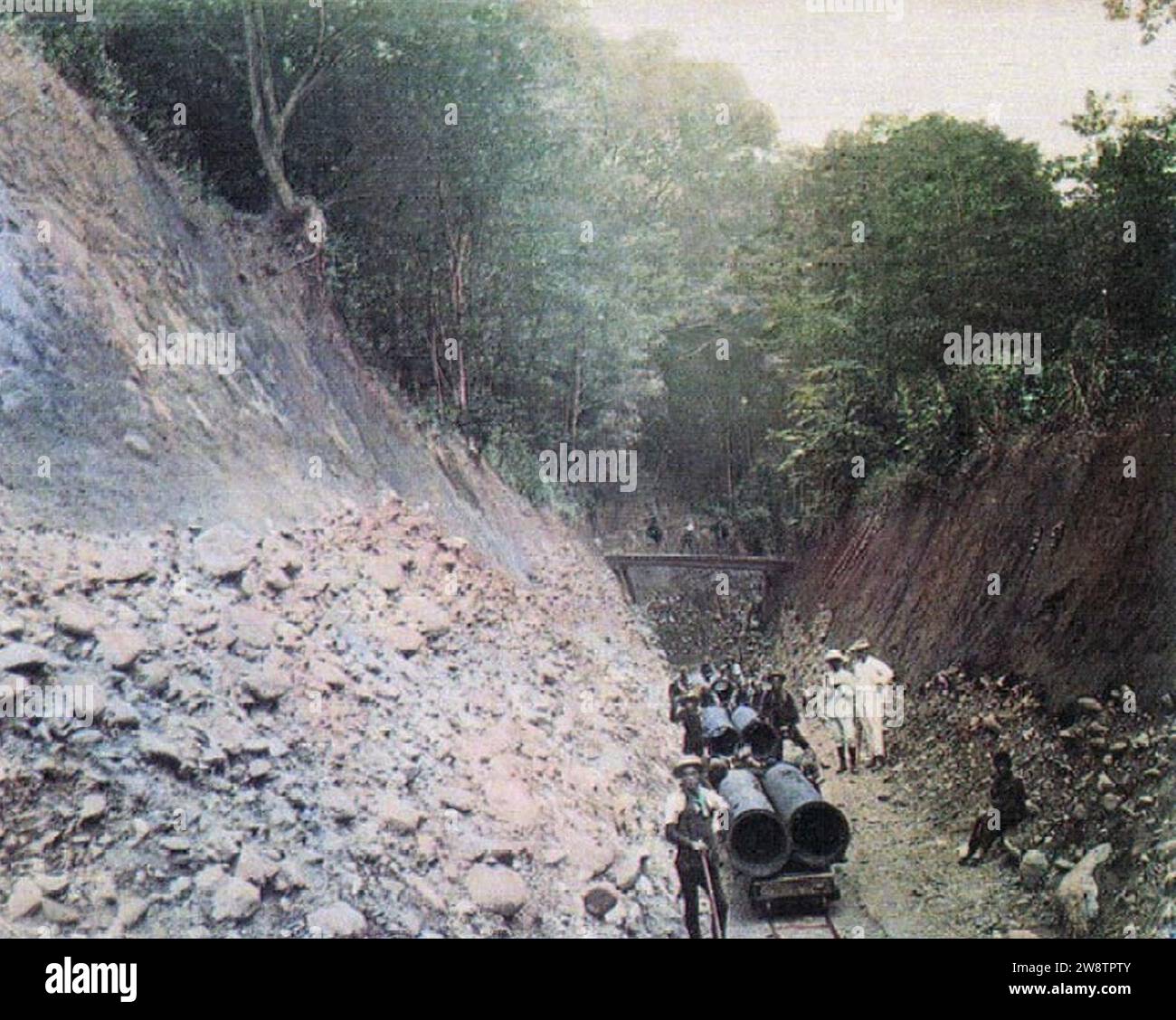 Yokohama Water Works, Eisenpipeline Route (Shinichi Suzuki 1886–1887, Archiv und Mausoleum Abteilung der Kaiserlichen Haushaltsbehörde) 01. Stockfoto