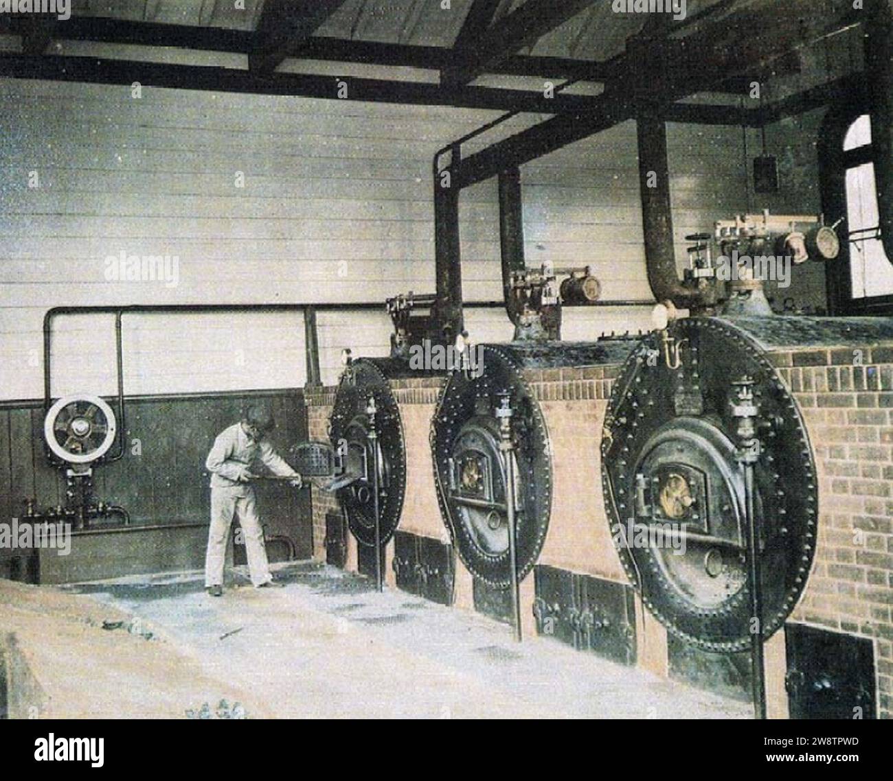 Yokohama Water Works, Eisenpipeline Route, Kessel am Einlass, Mi-i Village (Shinichi Suzuki 1886-1887, Archiv und Mausoleum Abteilung der Kaiserlichen Haushaltsbehörde) 07. Stockfoto