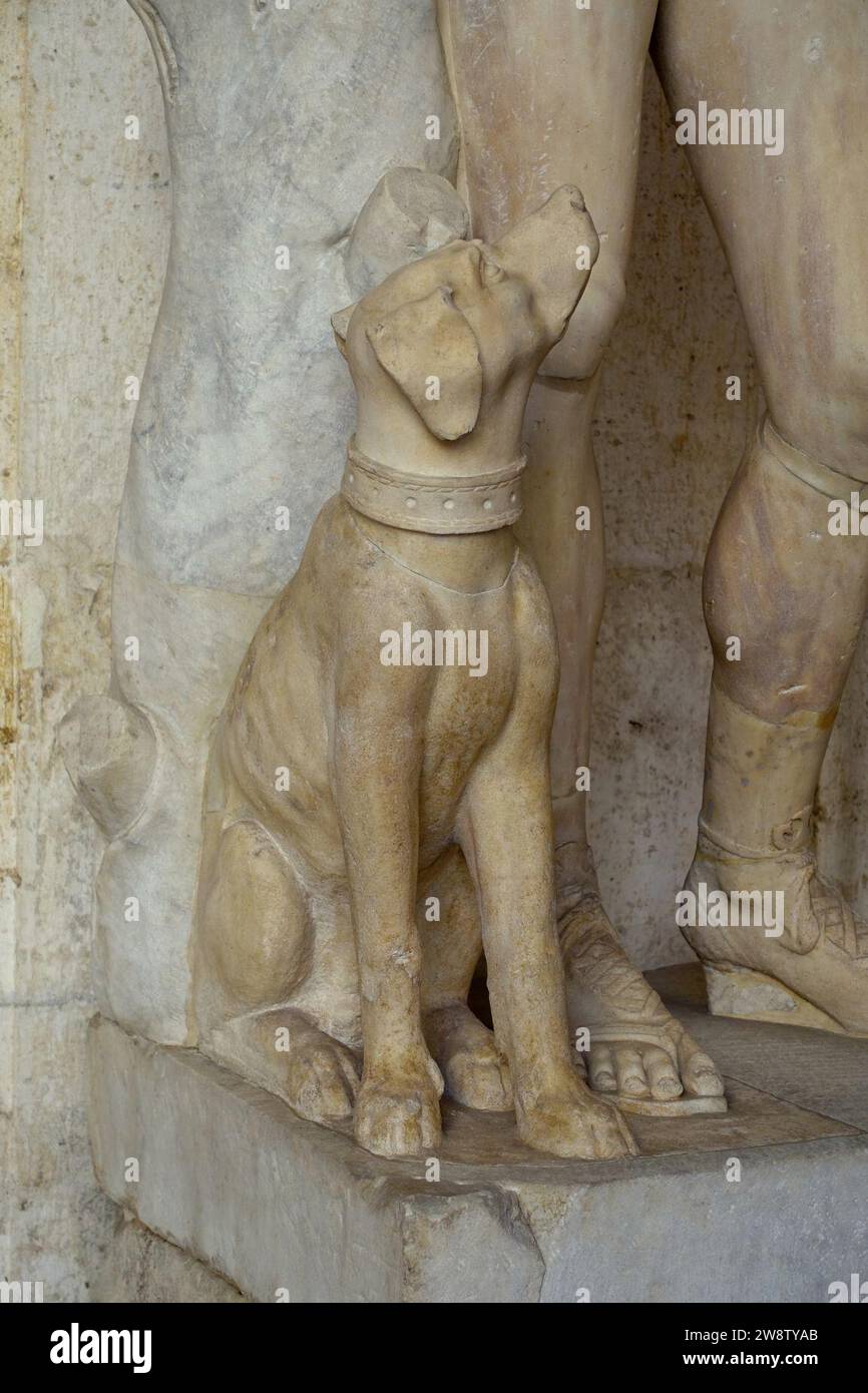 Junge mit Hund, bekannt als Endymion, S 36, Roman, 1. Jahrhundert n. Chr. Marmor, Detail, nach einem griechischen Werk aus dem späten 4. Jahrhundert v. Chr Stockfoto