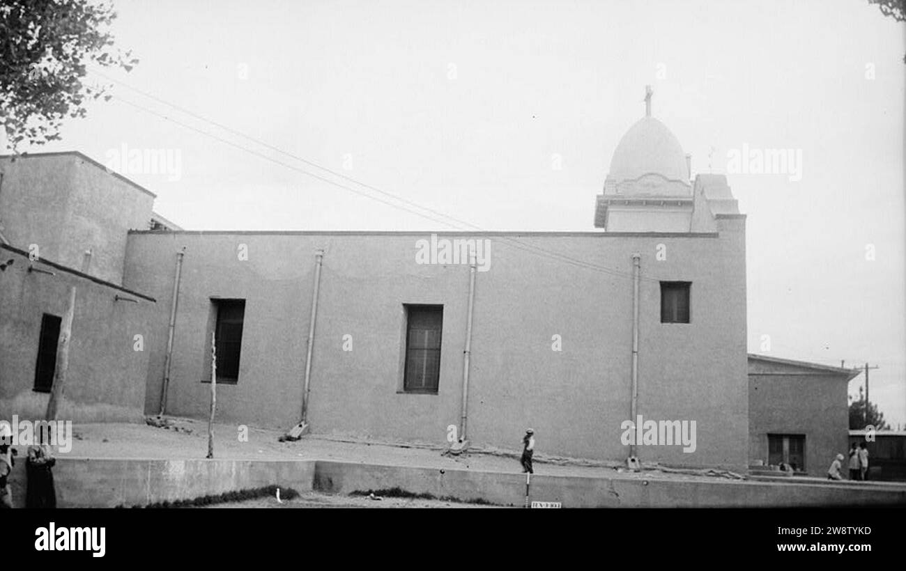 Ysleta Mission South View 26. Mai 1936. Stockfoto