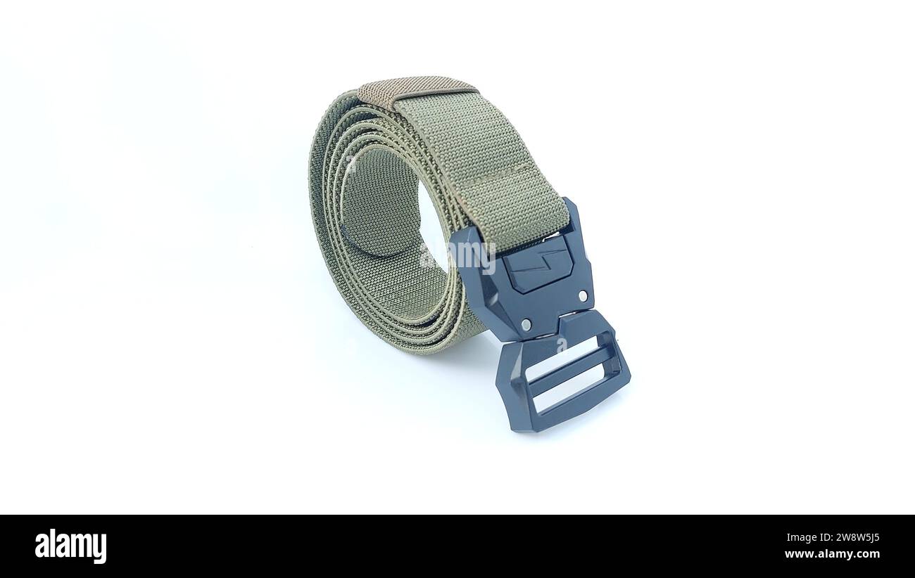 Sicherheitsgurt auf isoliertem weißem Hintergrund Stockfoto