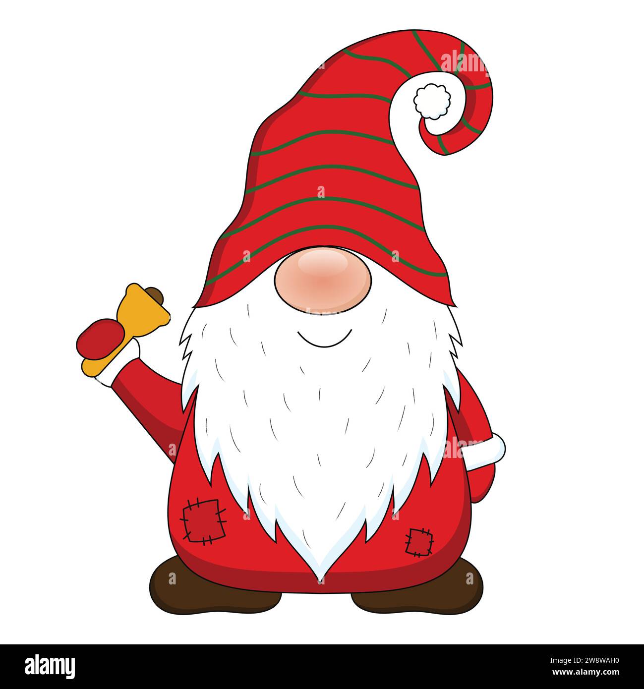 Niedlicher Weihnachtsgnome-Vektor isoliert auf weißem Hintergrund. GNOME Cartoon Illustration. Stock Vektor