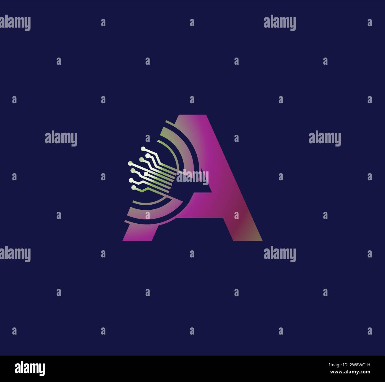 Ein Letter Technology-Logo. Mit Communication Service. Modernes Design Stock Vektor