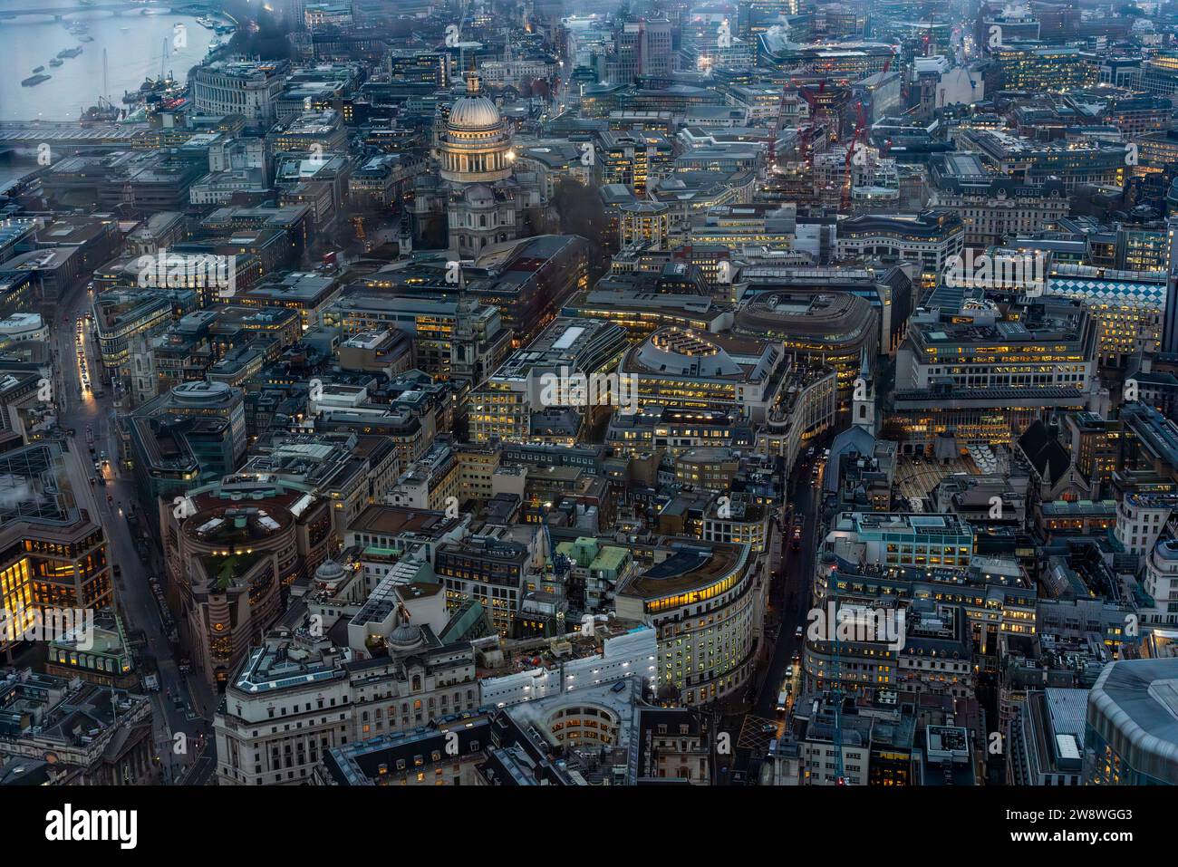 Eine Luftaufnahme der City of London, aufgenommen von der Horizon 22 Viewing Platform, London, Großbritannien Stockfoto