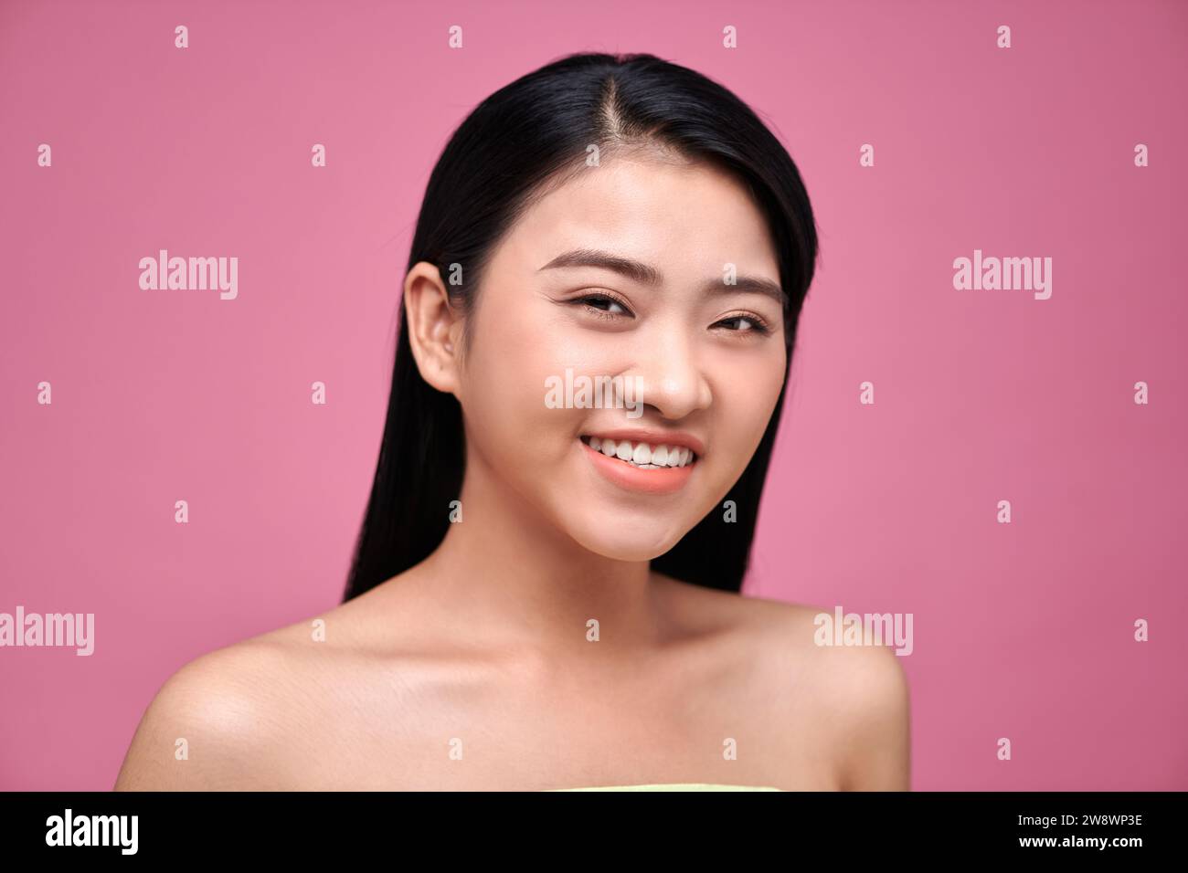 Frau Gesicht Schönheit Konzept gesunde Hautpflege kosmetische natürliche Make-up Stockfoto