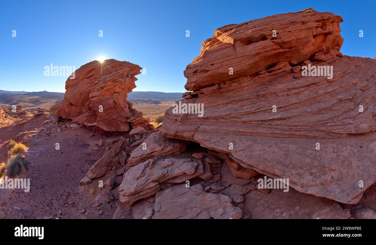 Sandstein Hoodoos bei Ferry Swale in der Nähe von Page AZ Stockfoto