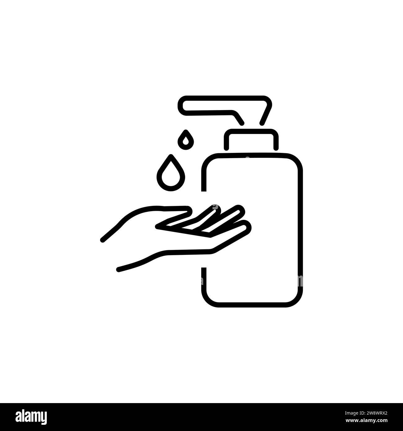 Vektordesinfektionsmittel und antiseptisches Alkoholgel-Symbol. Symbol für Hygieneverfahren, Krankheitsprävention. Stock Vektor