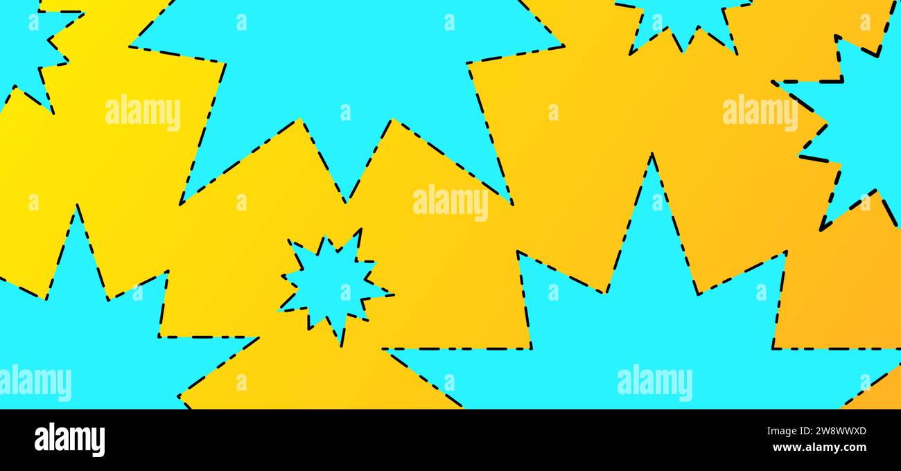 GELBER HINTERGRUND MIT BLAUEN STERNEN Stock Vektor