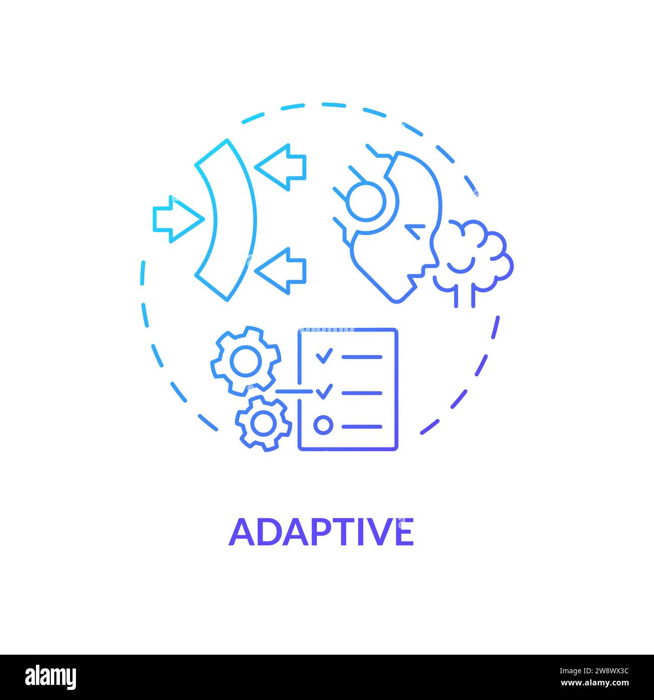 Dünne Linien, einfaches adaptives Symbol für Gradienten Stock Vektor
