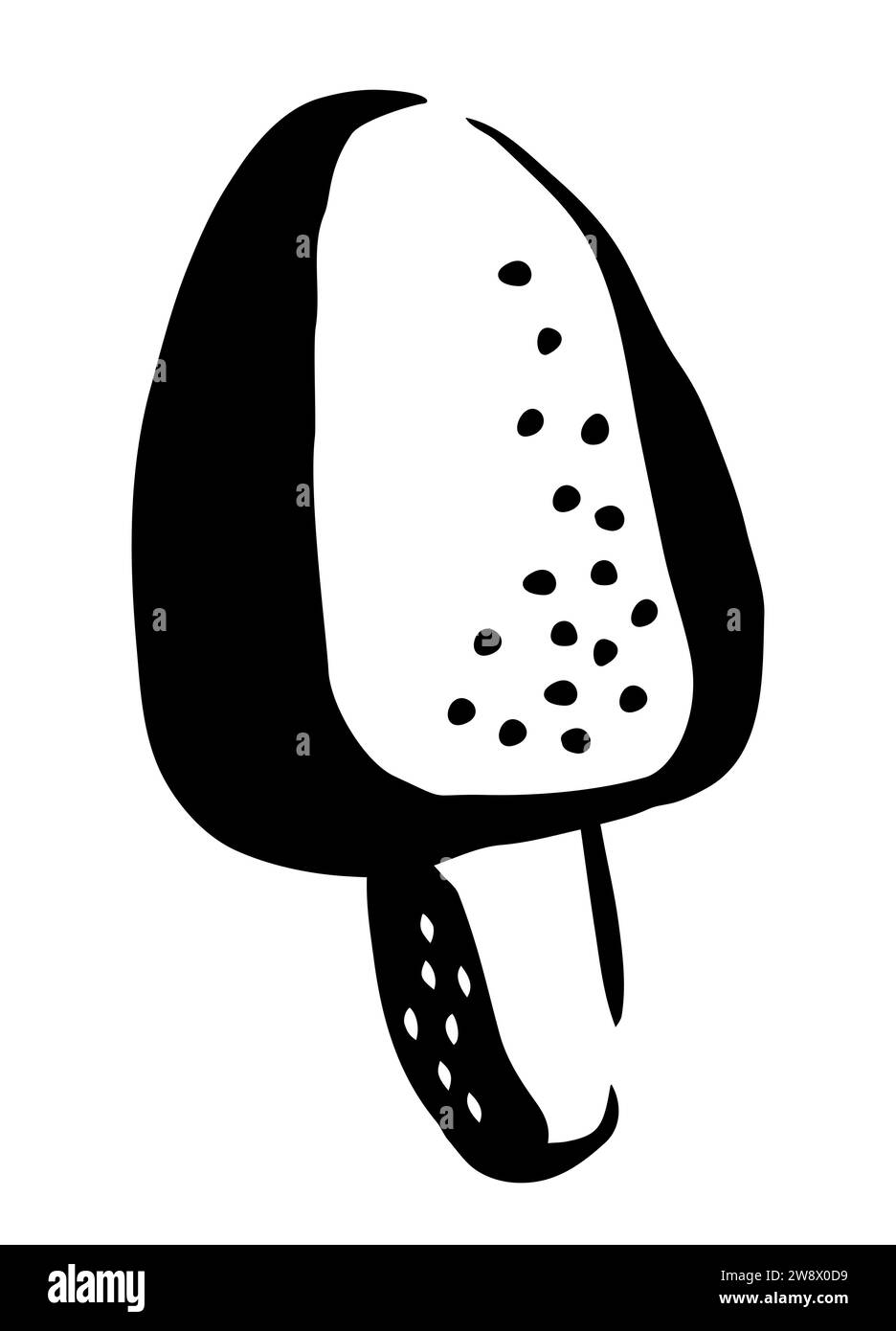 Eiscreme-Zeichnung von Hand mit Tintenbürste isoliert auf weißem Hintergrund gemalt. Vektorgrafik Stock Vektor