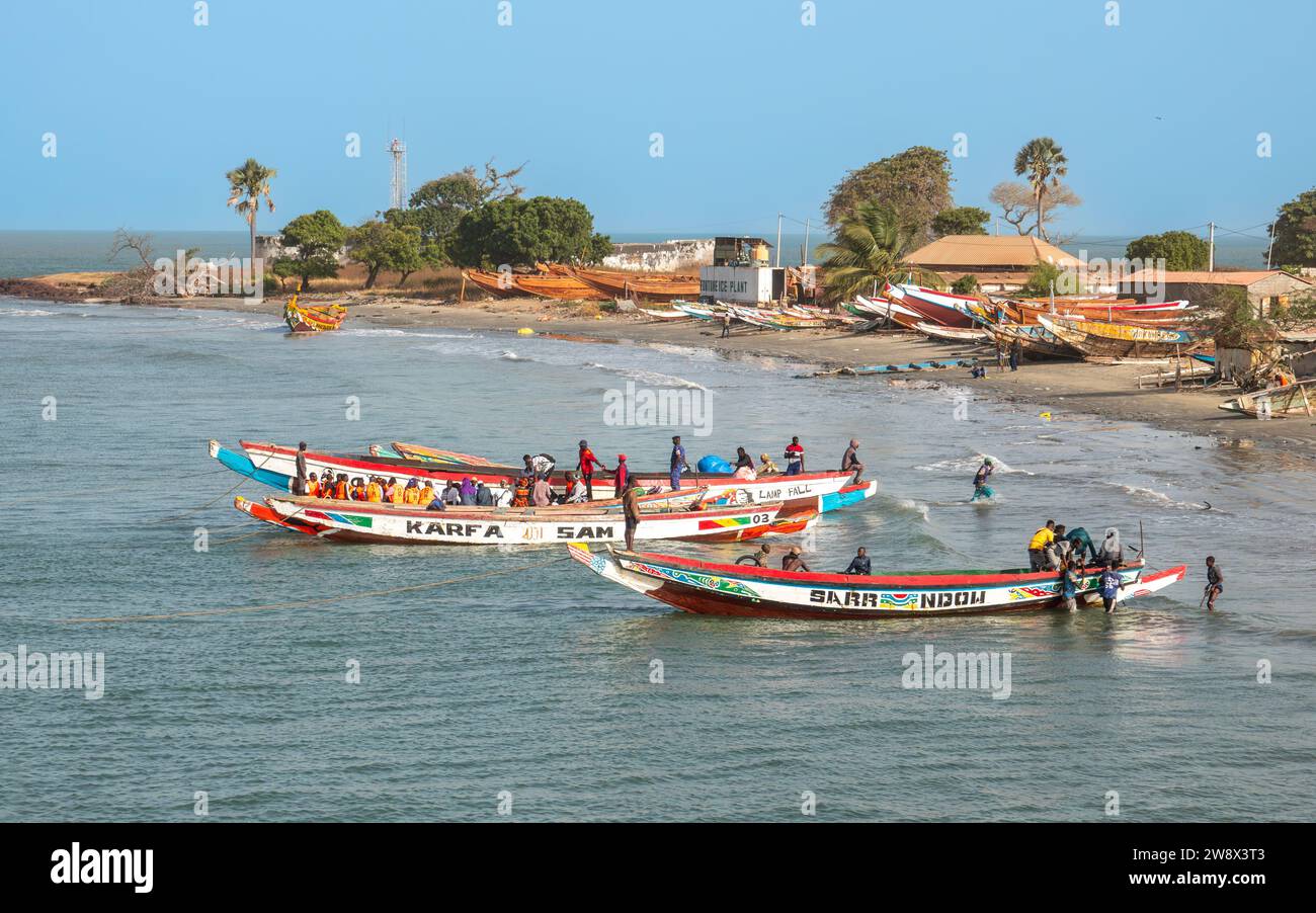 Traditionelle afrikanische Flussboote Stockfoto