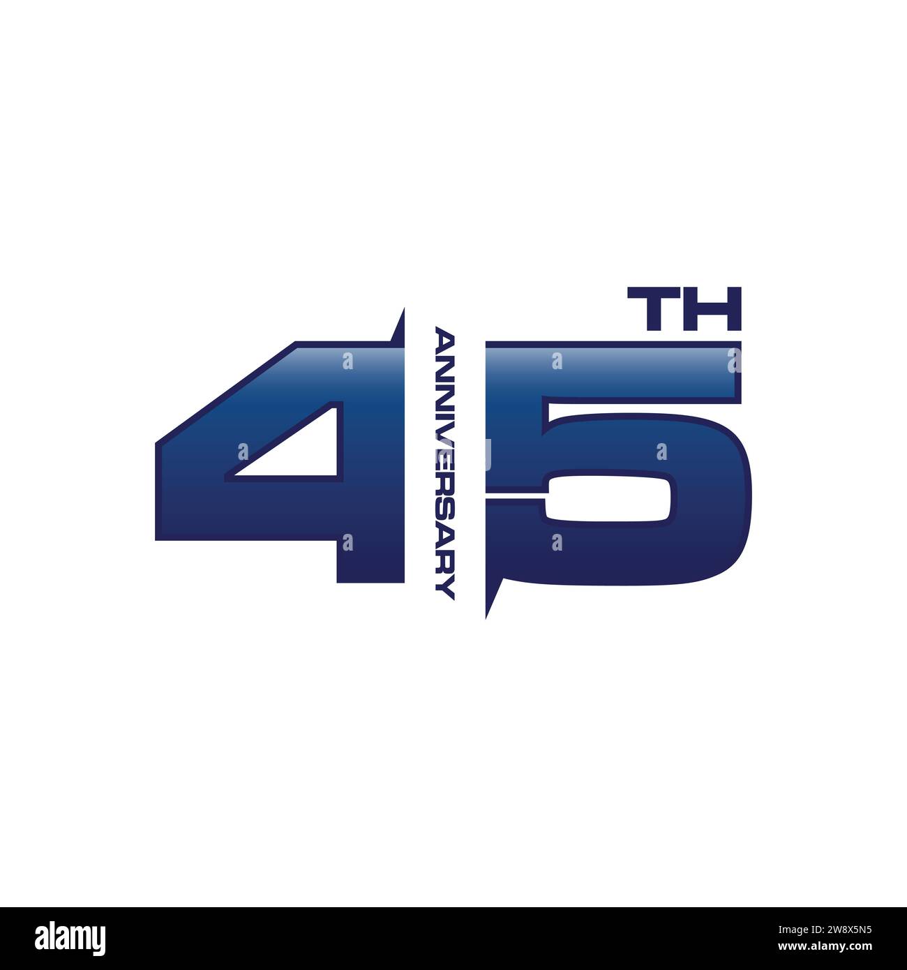 Vorlage Logo 45 Jahre Logo.-Vektor-Illustration. Logo zum 45. Jahrestag perfekt für die Jubiläumsfeier Stock Vektor