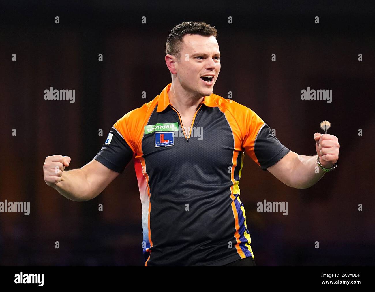 Jeffrey de Graaf reagiert, nachdem er am 8. Tag der Paddy Power World