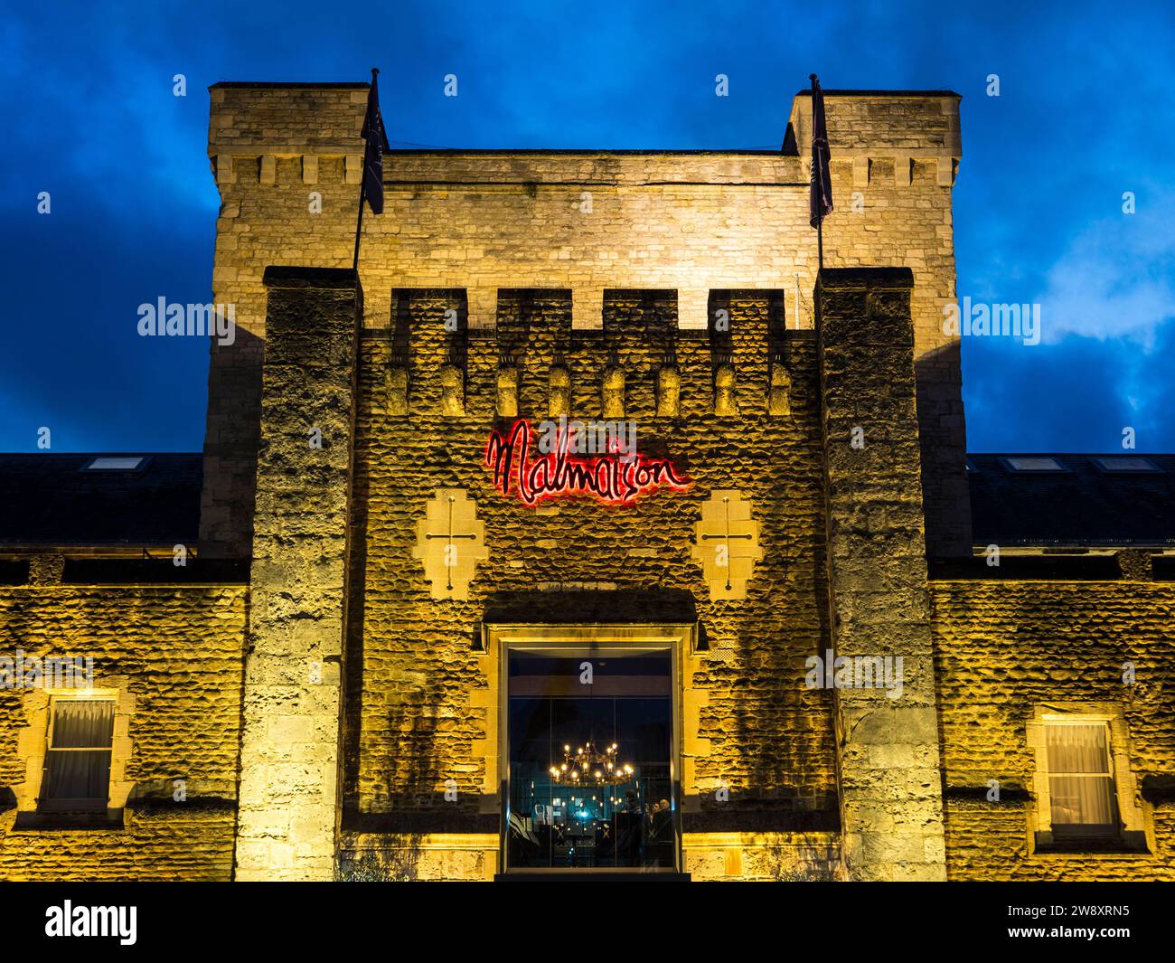 Malmaision Hotel, im ehemaligen Gefängnis/Schloss Oxford, Oxfordshire, England, Großbritannien, GB. Stockfoto