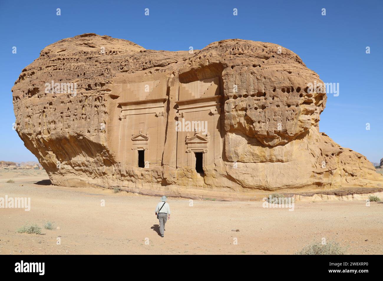 Nabatäische Felsgräber in Alula in Saudi-Arabien Stockfoto