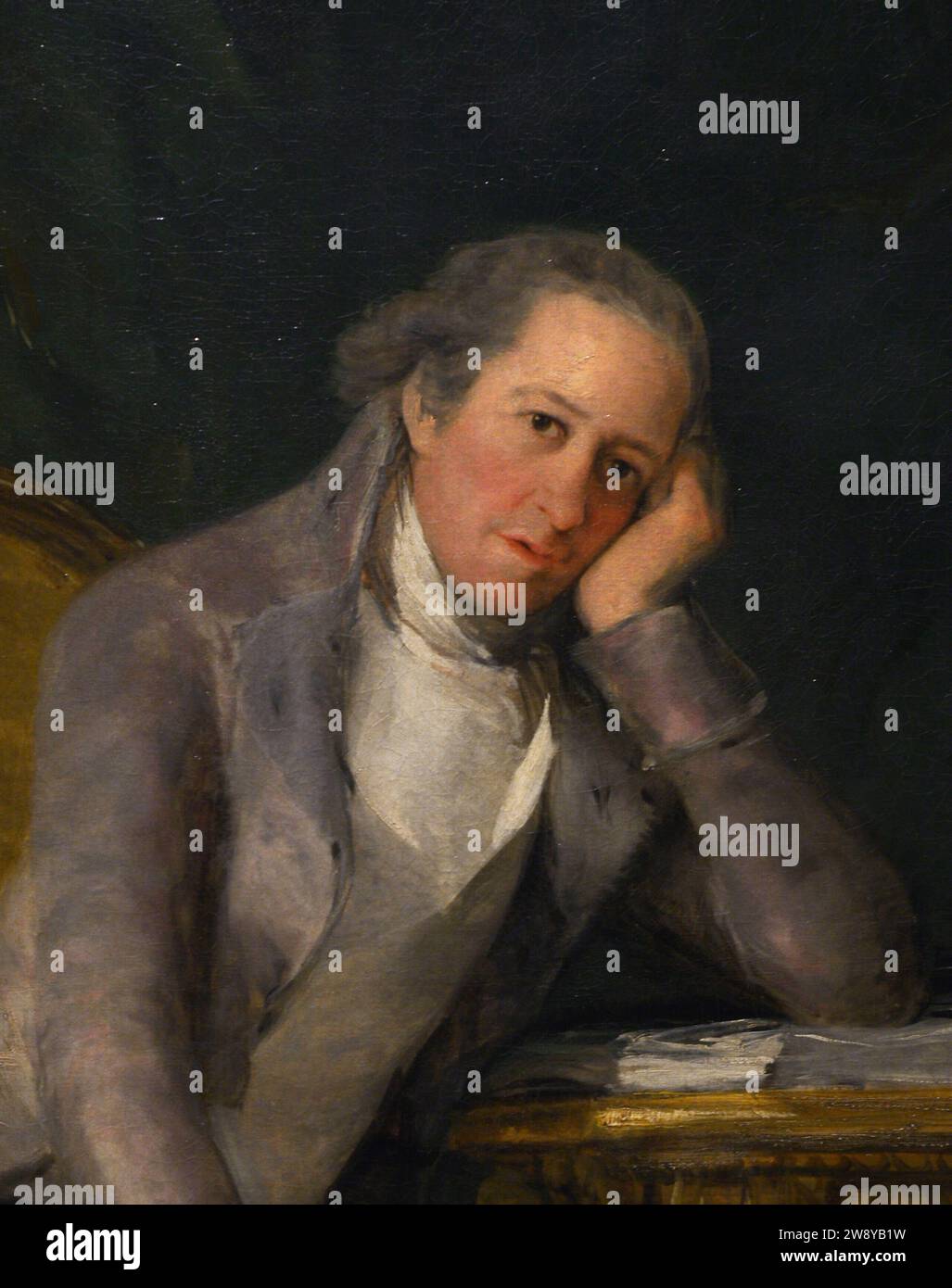 Gaspar Melchor de Jovellanos (1744-1811). Spanischer neoklassischer Staatsmann, Autor und Philosoph. Porträt von Jovellanos von Francisco de Goya y Lucientes (1746-1828), 1798. Details. Öl auf Leinwand (205 x 133 cm). Prado-Museum. Madrid. Spanien. Autor: Francisco de Goya y Lucientes (1746-1828). Spanischer Maler. Stockfoto