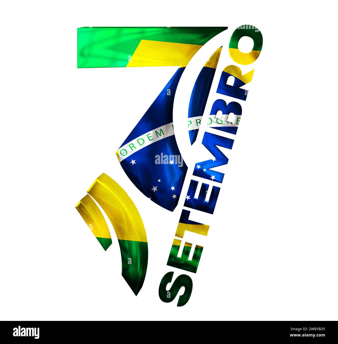 Tag der Unabhängigkeit der brasilianischen Flagge 7. september Stockfoto